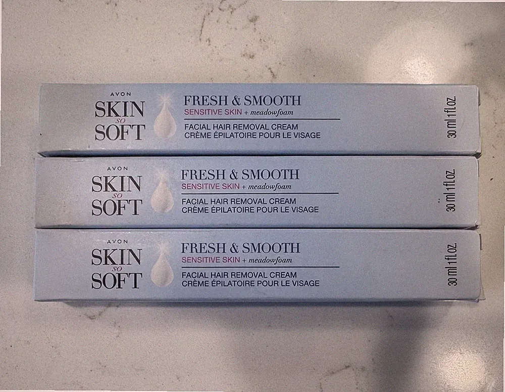 Avon Skin So Soft Fresh Smooth Facial Hair Removal Cream 1 fl oz NEW - Lot of 3
